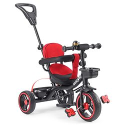Babyhug Stalwart Plug & Play Tricycle With Parental Handle & Seat Cover - Red Black