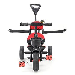 Babyhug Stalwart Plug & Play Tricycle With Parental Handle & Seat Cover - Red Black