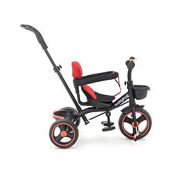 Babyhug Stalwart Plug & Play Tricycle With Parental Handle & Seat Cover - Red Black