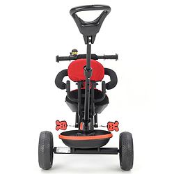Babyhug Stalwart Plug & Play Tricycle With Parental Handle & Seat Cover - Red Black