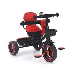 Babyhug Stalwart Plug & Play Tricycle With Parental Handle & Seat Cover - Red Black