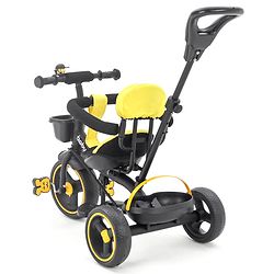 Babyhug Stalwart Plug & Play Tricycle With Parental Handle & Seat Cover - Yellow Black