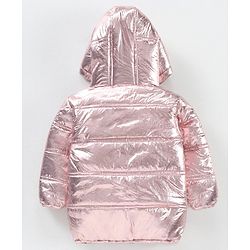 Babyhug Full Sleeves Hooded Fashion Heavy Winter Solid Color Jacket - Pink