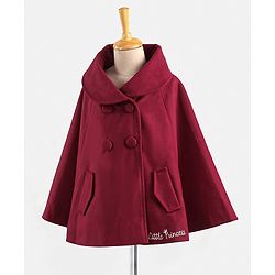 Babyhug Full Sleeves Solid Woven Trench Coat- Maroon