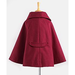 Babyhug Full Sleeves Solid Woven Trench Coat- Maroon