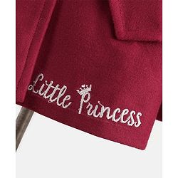 Babyhug Full Sleeves Solid Woven Trench Coat- Maroon