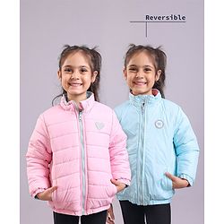 Babyhug Full Sleeves Solid Heavy Winter Reversible Jacket - Multicolour