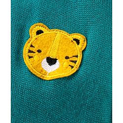 Babyhug 100% Organic Cotton Full Length Thermal Lounge Pant Tiger Patch - Teal Blue
