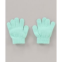 Babyhug Woollen Cap & Gloves Set Minnie Mouse Print Aqua - Diameter 10.5 cm