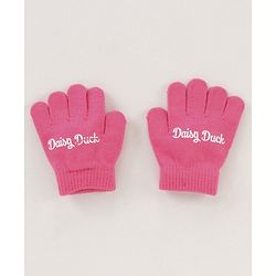 Babyhug Woollen Cap & Gloves Set With Pom Pom Detailing & Daisy Duck Print Pink - Diameter 10.5 cm