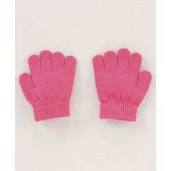 Babyhug Woollen Cap & Gloves Set With Pom Pom Detailing & Daisy Duck Print Pink - Diameter 10.5 cm