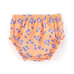 Babyhug 100% Cotton Short Sleeves Frock with Bloomer Floral Print - Orange