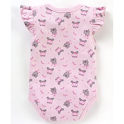 Babyhug 100% Short Sleeves Carriage & Dot Printed Onesies Pack Of 3 - Multicolour
