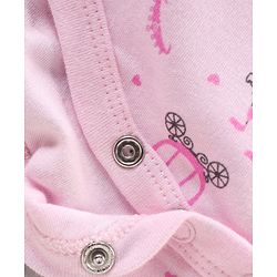 Babyhug 100% Short Sleeves Carriage & Dot Printed Onesies Pack Of 3 - Multicolour