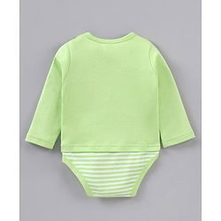Babyhug 100% Cotton Full Sleeves Onesie Placement Print- Green
