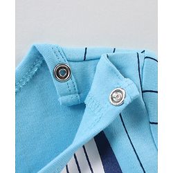 Babyhug 100% Cotton Full Sleeves Stripes Onesies - Blue