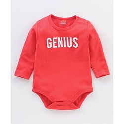 Babyhug 100% Cotton Full Sleeves Onesies - Red