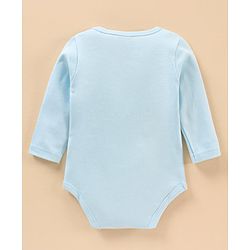 Babyhug 100% Cotton Full Sleeves Onesies Sunglass Mock Print - Blue