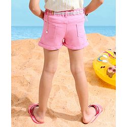 Babyhug Mid Thigh Shorts Solid Color - Pink