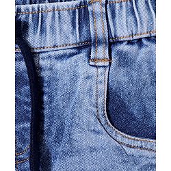 Babyhug Cotton Full Length Stretchable Denim Jeans Solid - Blue