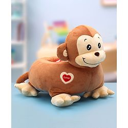Babyhug Monkey Shaped Sofa Chair Seat - Dark Brown - L 52 x B 50 x H 46 cm Brown