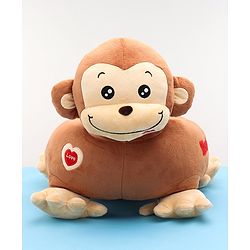 Babyhug Monkey Shaped Sofa Chair Seat - Dark Brown - L 52 x B 50 x H 46 cm Brown