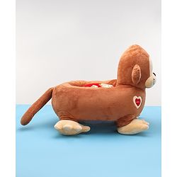 Babyhug Monkey Shaped Sofa Chair Seat - Dark Brown - L 52 x B 50 x H 46 cm Brown