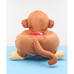 Babyhug Monkey Shaped Sofa Chair Seat - Dark Brown - L 52 x B 50 x H 46 cm Brown