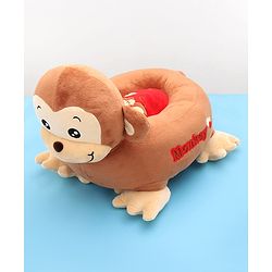 Babyhug Monkey Shaped Sofa Chair Seat - Dark Brown - L 52 x B 50 x H 46 cm Brown