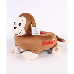 Babyhug Monkey Shaped Sofa Chair Seat - Dark Brown - L 52 x B 50 x H 46 cm Brown