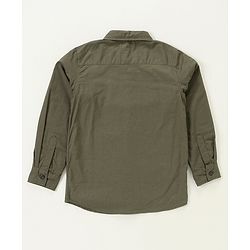 Babyhug Cotton Full Sleeves Shirt Solid Color - Olive
