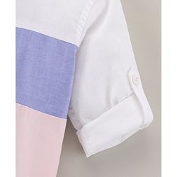 Babyhug Full Sleeves Color Block Print Cut & Sew Shirt - White