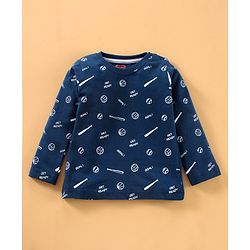 Babyhug Cotton Knit Full Sleeves T-Shirts Multi Print & Stripes Pack of 3 - Multicolour