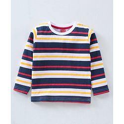 Babyhug Cotton Knit Full Sleeves T-Shirts Stripes & Text Print Pack of 3 - Multicolour