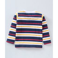 Babyhug Cotton Knit Full Sleeves T-Shirts Stripes & Text Print Pack of 3 - Multicolour