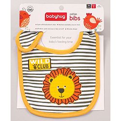 Babyhug Bib Lion Print - Yellow