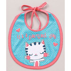 Babyhug Bib Kitty Patch - Blue Pink