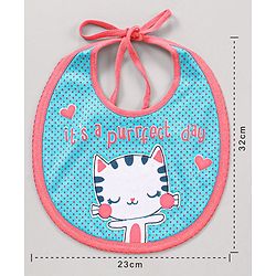 Babyhug Bib Kitty Patch - Blue Pink