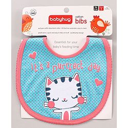 Babyhug Bib Kitty Patch - Blue Pink