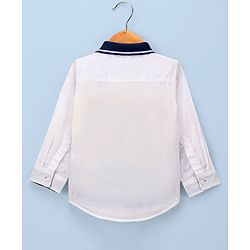 Babyhug Cotton Full Sleeves Shirt Color Block - White Blue