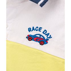 Babyhug Cotton Full Sleeves Shirt Color Block - White Blue