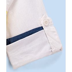 Babyhug Cotton Full Sleeves Shirt Color Block - White Blue