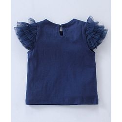 Babyhug Half Sleeves Top & Skirt Mermaid Print - Navy Pink
