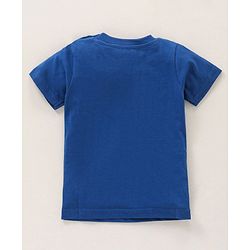 Babyhug Cotton Knit Half Sleeves T-Shirt Bunny Print - Navy