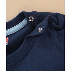 Babyhug Cotton Knit Half Sleeves T Shirt Printed - Navy Red