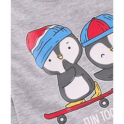 Babyhug Full Sleeves T-Shirt Penguins Print - Grey