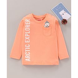 Babyhug Full Sleeves T-Shirt Graphicprint - Peach