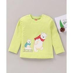 Babyhug Full Sleeves T-Shirt Bears Print - Lime Green