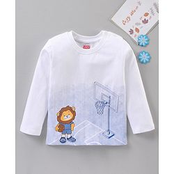 Babyhug Full Sleeves T-Shirt Multiprint - Blue White
