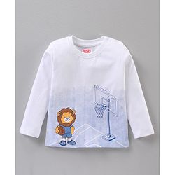 Babyhug Full Sleeves T-Shirt Multiprint - Blue White